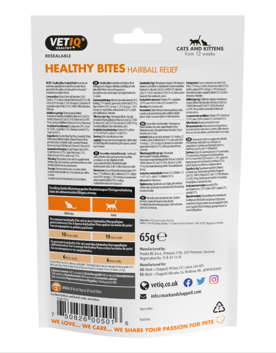 VetIQ Healthy Bites Hairball Relief - Natural Passage & Digestive Support