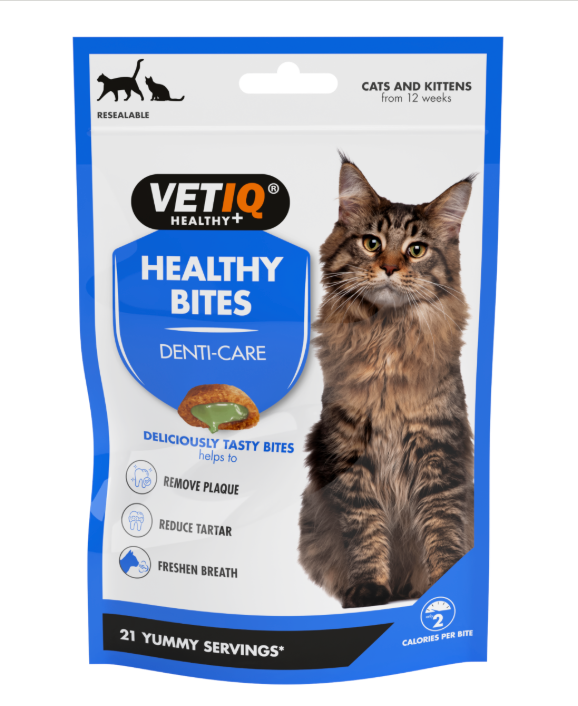 VetIQ Healthy Bites Denti-Care Cat Treats - Plaque & Tartar Control