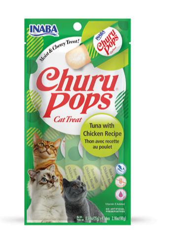 INABA Churu Pops Cat Treats – Tuna, Chicken & Salmon