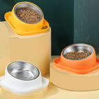 Tilted Anti-Slip Cat Bowl with Stainless Steel Insert – 3 Colours