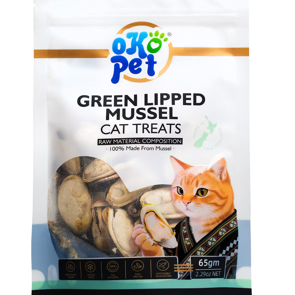 Freeze‑Dried Green Lipped Mussel Treats for Cats – 100% NZ Mussel