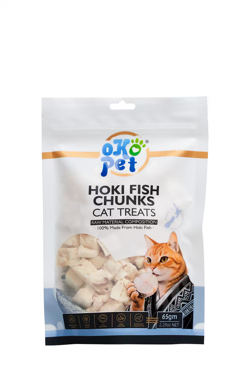 Freeze‑Dried Hoki Fish Chunks for Cats – 100% NZ Wild Hoki