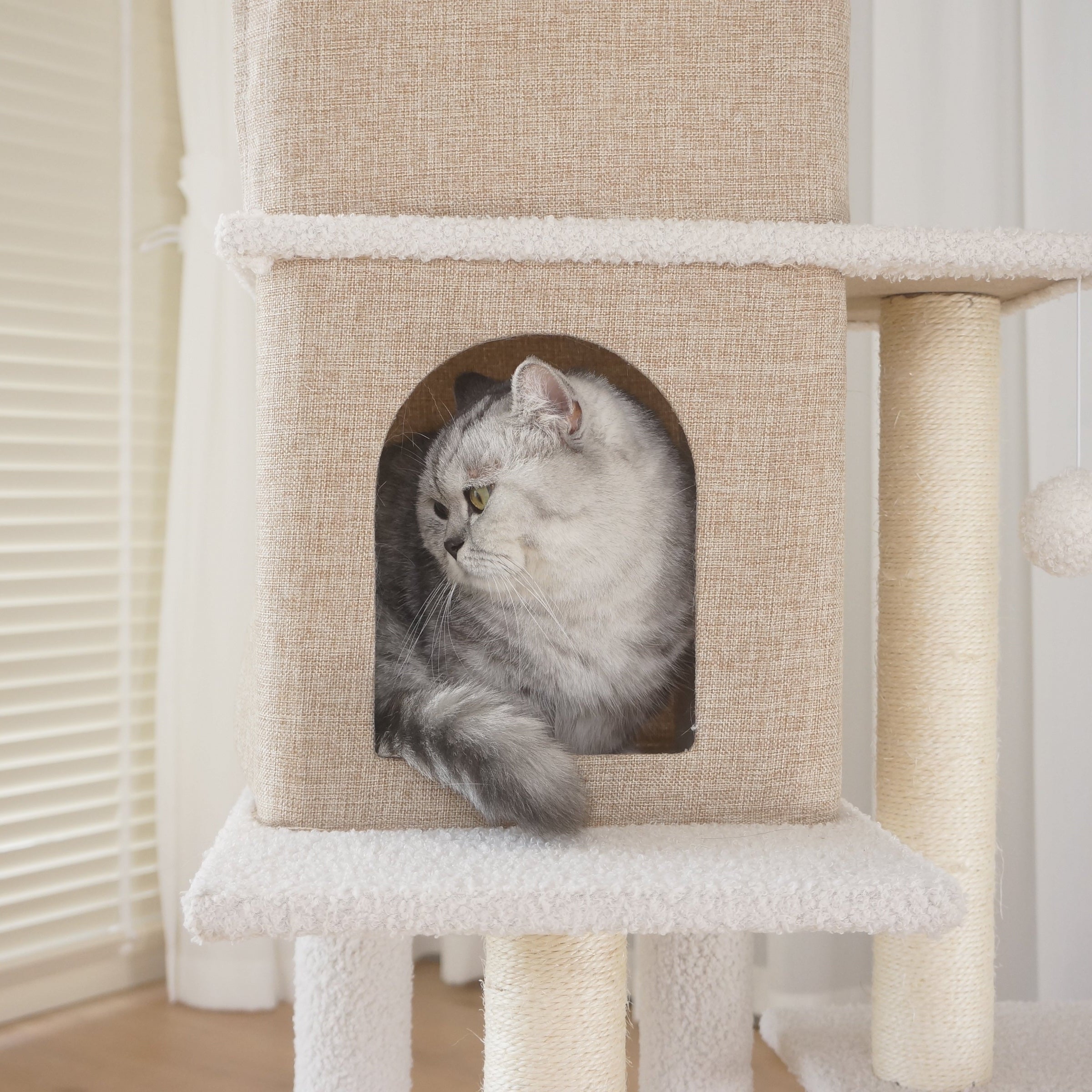 Multi-Level Cat Tree NZ – 140cm Condo Tower with Scratching Posts