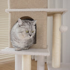 Multi-Level Cat Tree NZ – 140cm Condo Tower with Scratching Posts