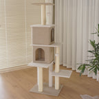 Multi-Level Cat Tree NZ – 140cm Condo Tower with Scratching Posts
