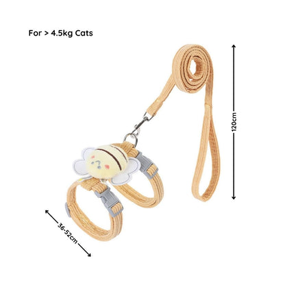 Adorable Bee Cat Harness and Leash Set - catati - nz - cat - products - online