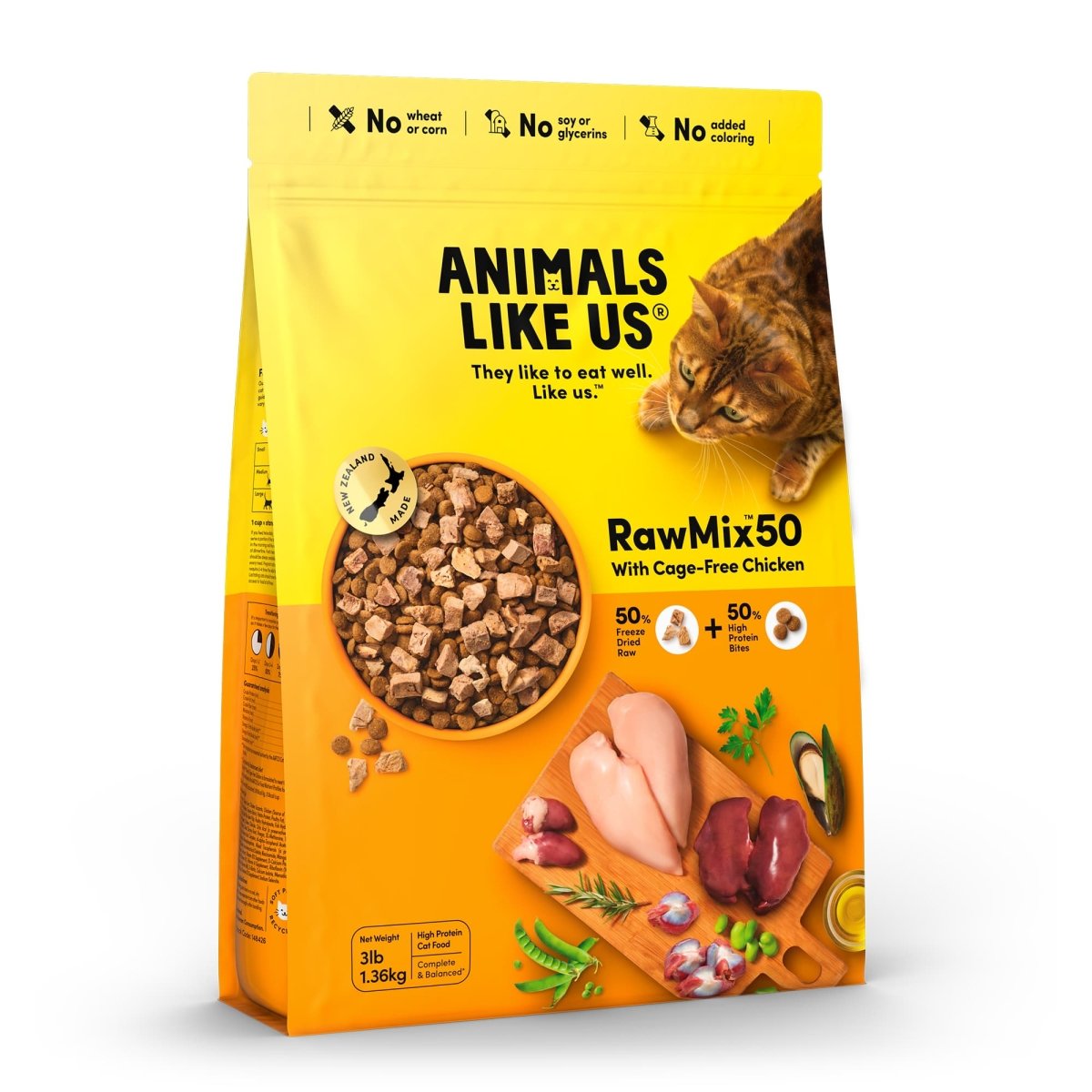 Animals Like Us Cat RawMix50™ NZ Cage - Free Chicken - catati - nz - cat - products - online