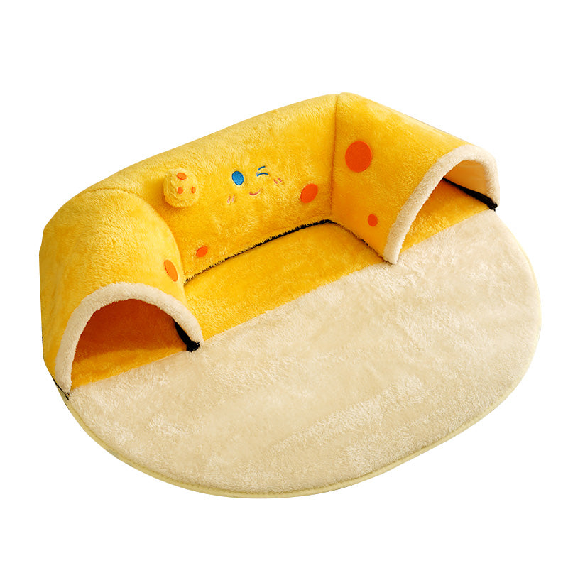 Cheese Tunnel Winter Cat Bed – Plush, Playful & Warm by CATATI SELECTED - Default Title - Furniture - Catati