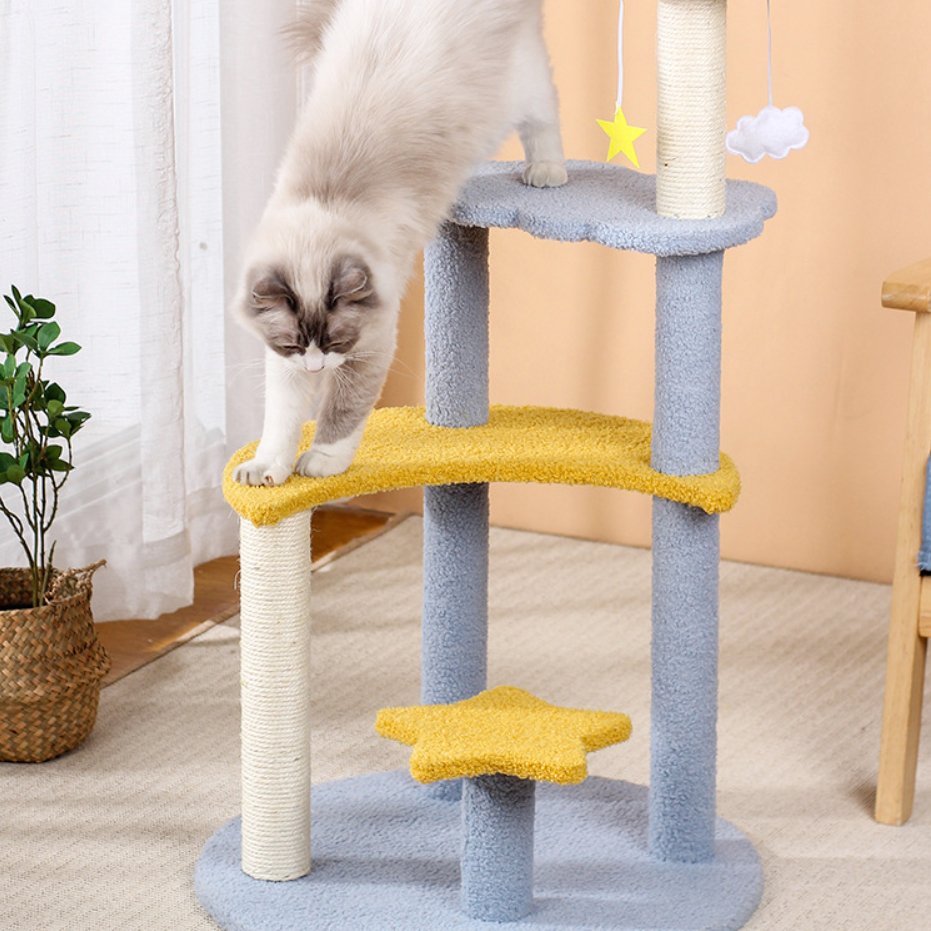 Blue Star and Moon Cat Tree - catati - nz - cat - products - online