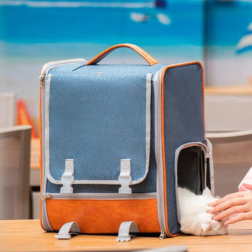 Breathable Cat Travel Carrier Backpack - Blue - Accessories - Catati Cat Store