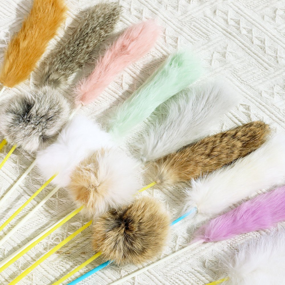 Bunny Tail Cat Teaser Wand - catati - nz - cat - products - online