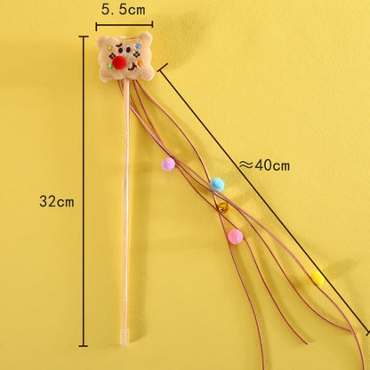 Cartoon Cat Teaser Wand with Plush Tassels & Sound - catati - nz - cat - products - online