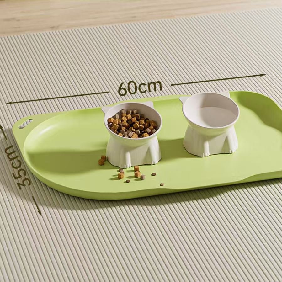 Cat Feeding Tray Mat – Spillproof & Cute by CATATI SELECTED - Green - Feeder - Catati
