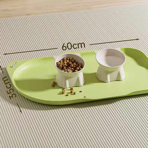 Cat Feeding Tray Mat – Spillproof & Cute by CATATI SELECTED - Green - Feeder - Catati