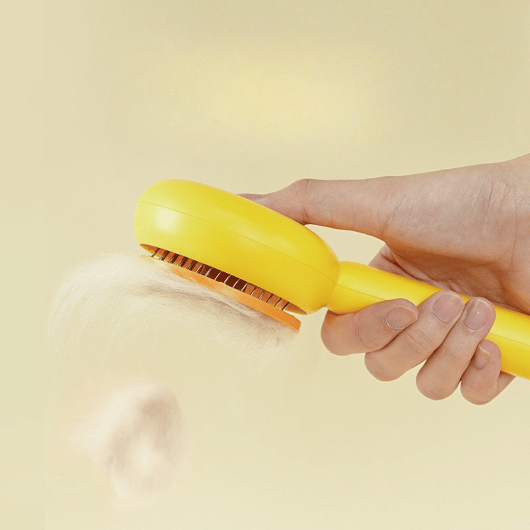 Cat Grooming Brush with Fur Remover by CATATI SELECTED - Yellow - Grooming - Catati