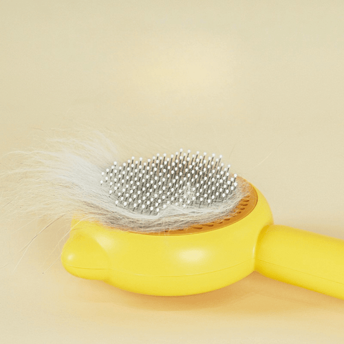 Cat Grooming Brush with Fur Remover - Yellow - Grooming - Catati Cat Store