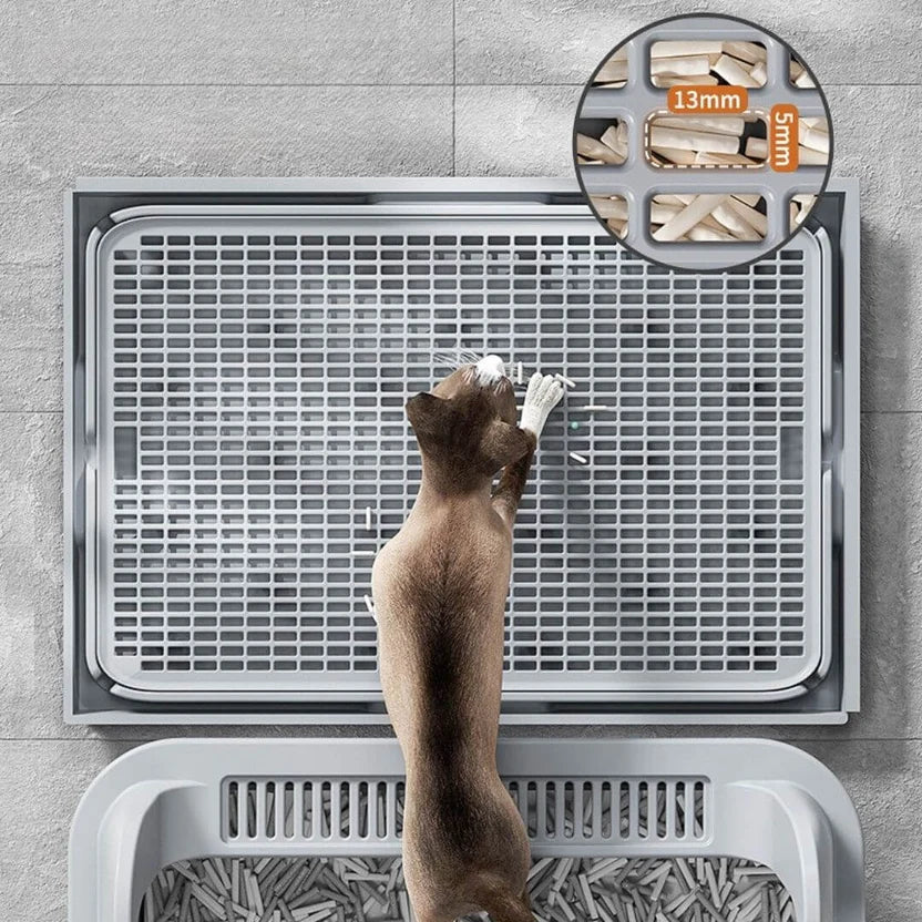 Multi-Cat Deluxe Hygiene Station – Steel Boxes, Mats & Litter