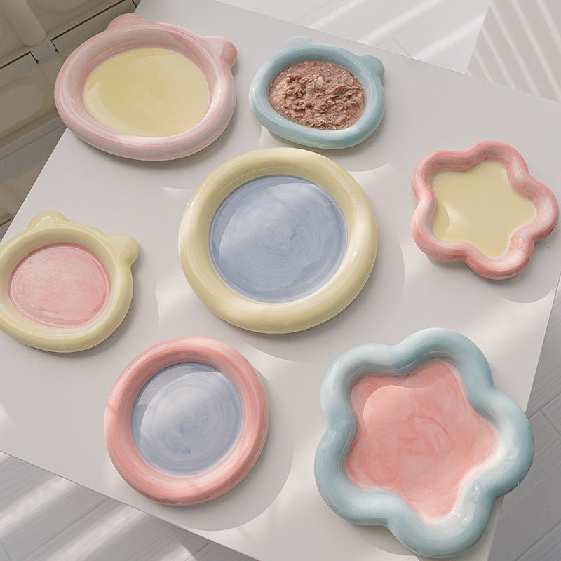 Cute Ceramic Cat Food Bowl - catati - nz - cat - products - online