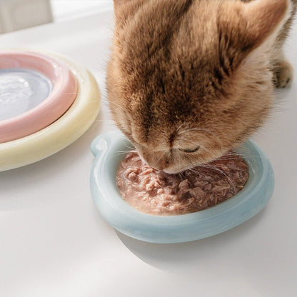 Cute Ceramic Cat Food Bowl - catati - nz - cat - products - online