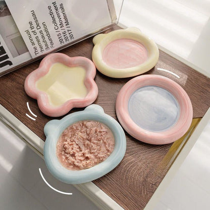 Cute Ceramic Cat Food Bowl - catati - nz - cat - products - online