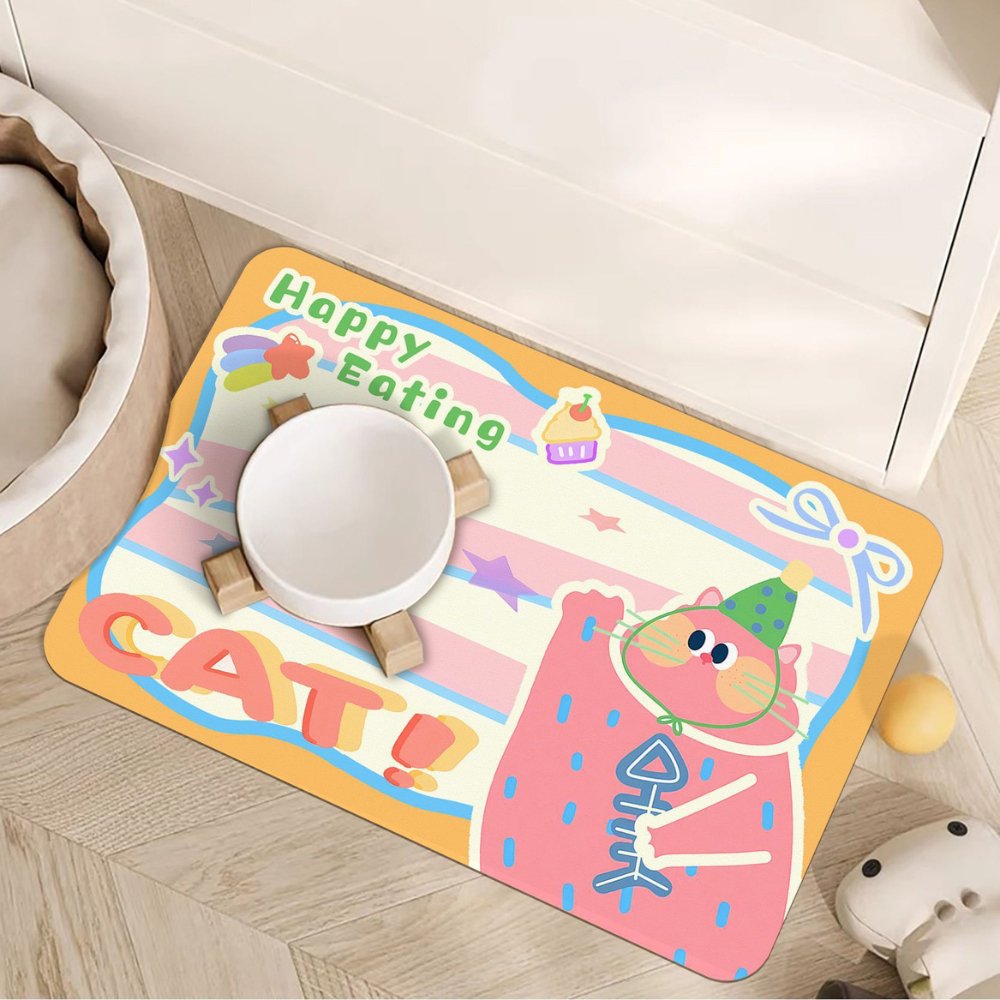 Cute Stripe Kitten Feeding Mat - catati - nz - cat - products - online