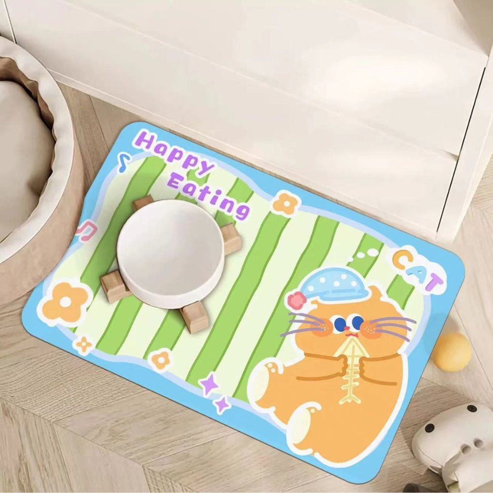 Cute Stripe Kitten Feeding Mat - catati - nz - cat - products - online