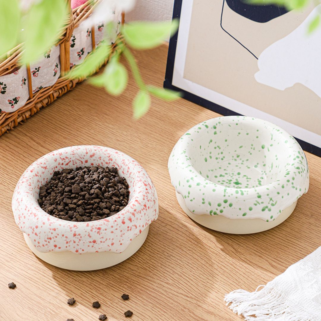 Donut Ceramic Cat Food & Water Bowl Set by CATATI SELECTED - Blue - Feeder - Catati
