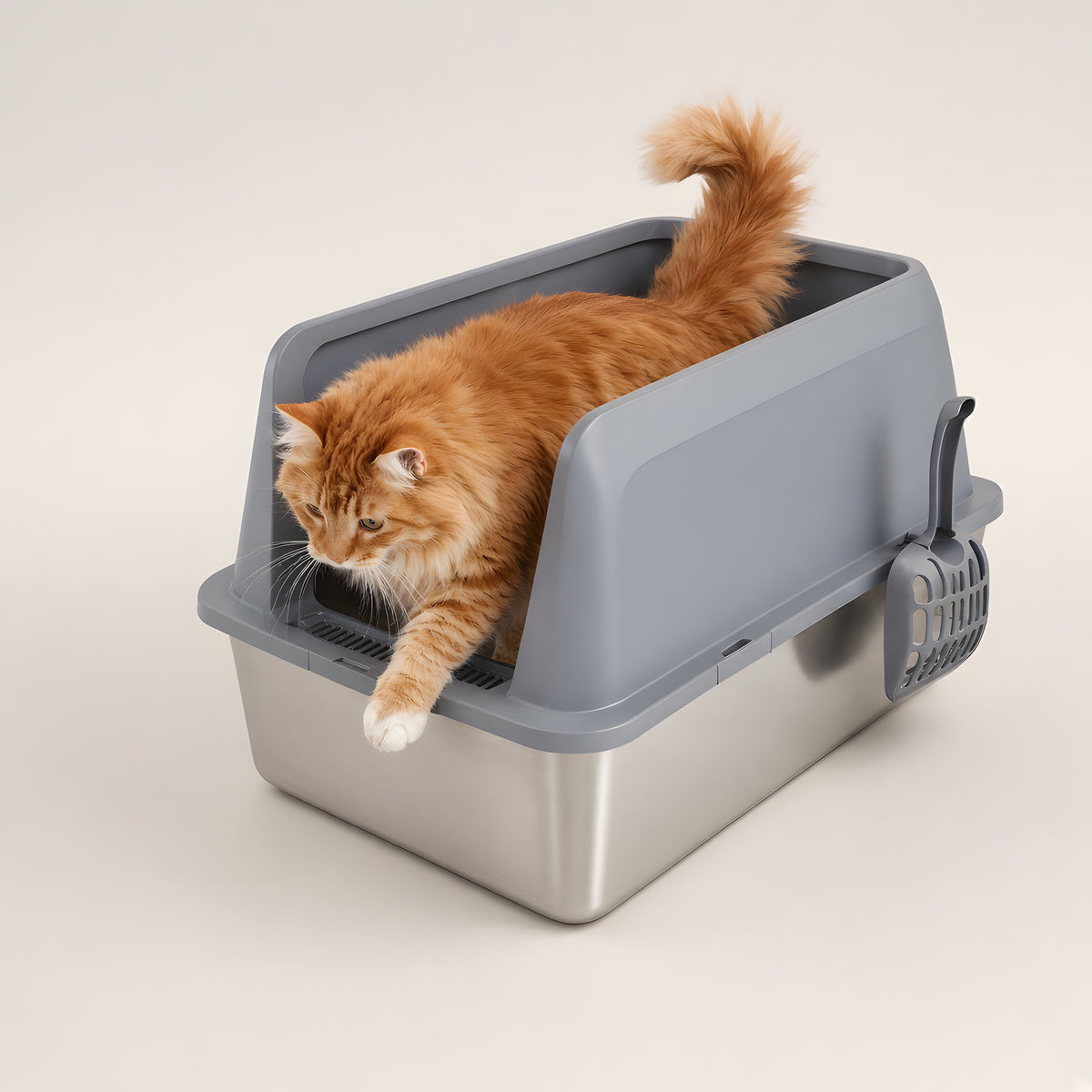 Deep Stainless Steel Cat Litter Box