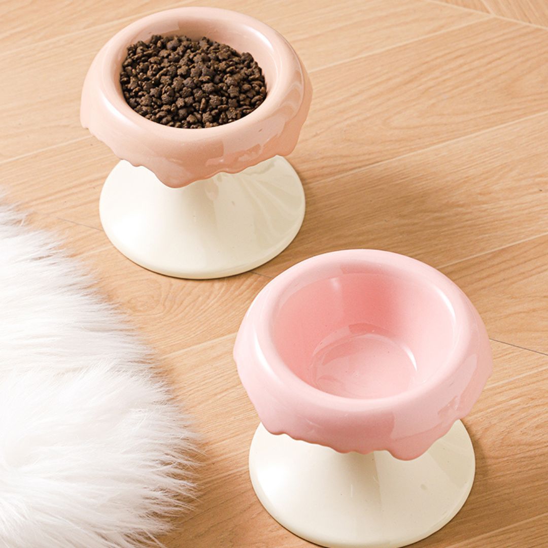 Elevated Donut Ceramic Cat Bowl by CATATI SELECTED - Pink - Feeder - Catati