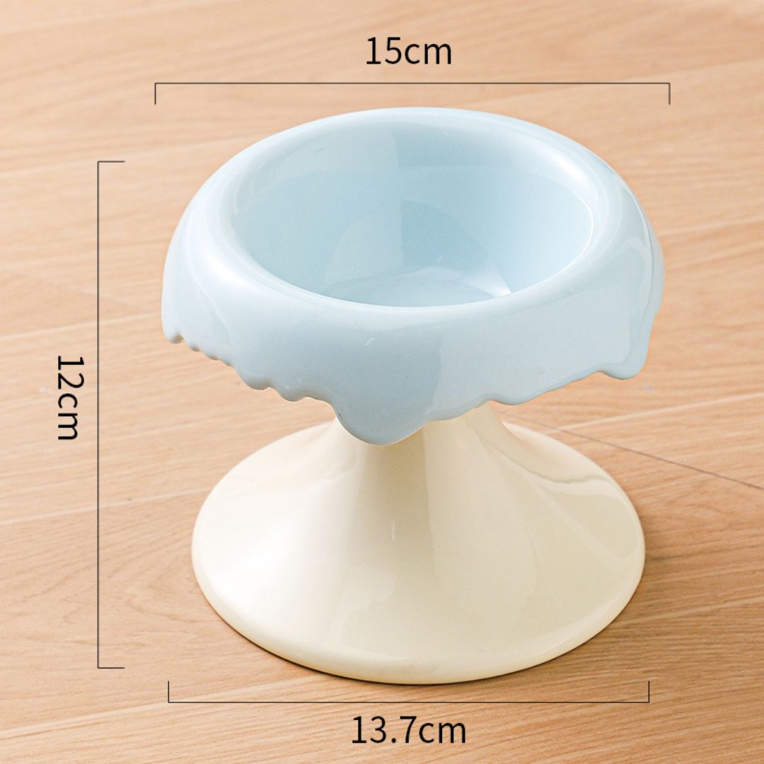 Elevated Donut Ceramic Cat Bowl by CATATI SELECTED - Blue - Feeder - Catati