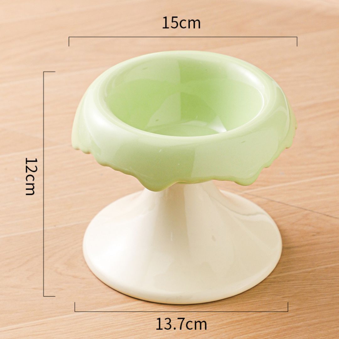 Elevated Donut Ceramic Cat Bowl by CATATI SELECTED - Green - Feeder - Catati
