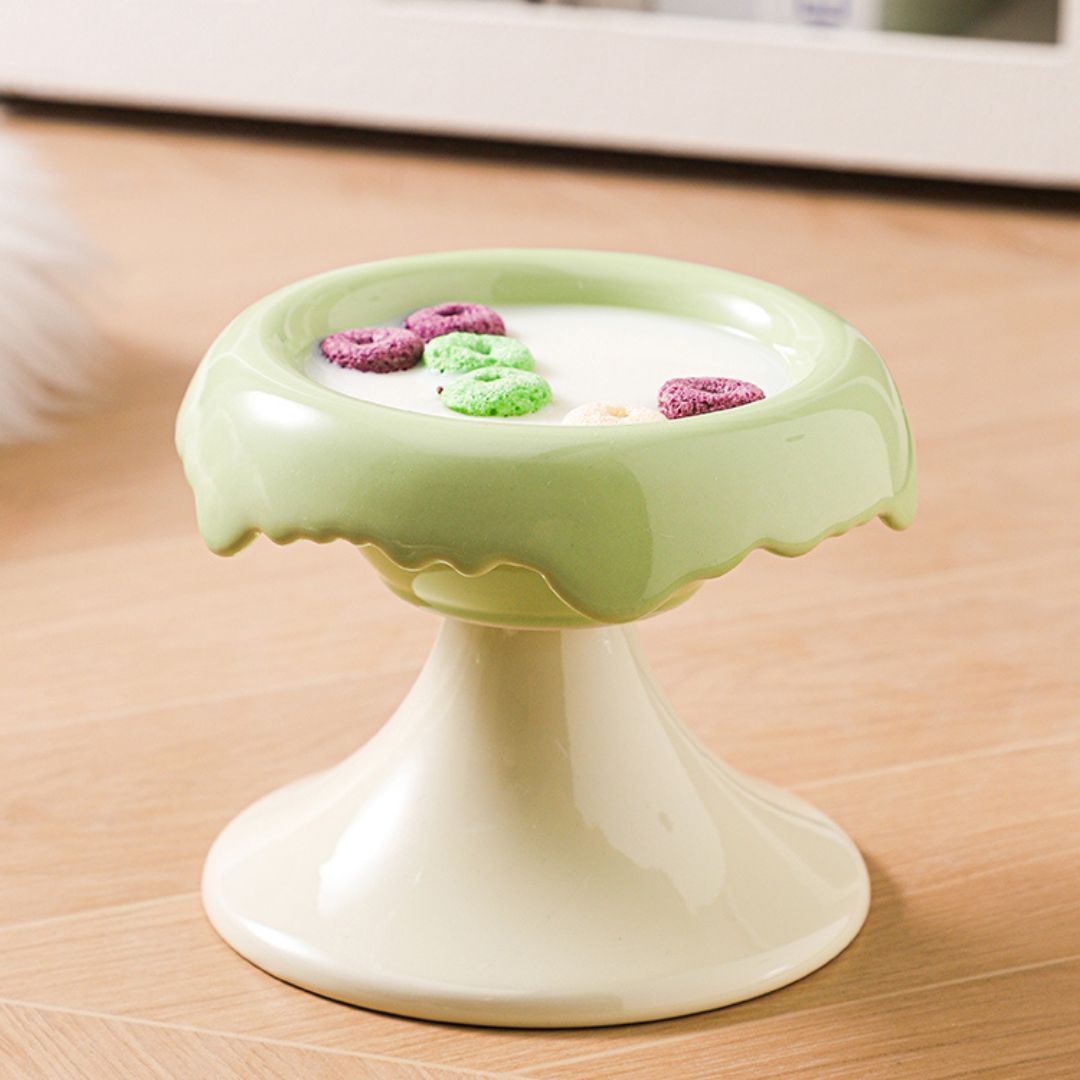 Elevated Donut Ceramic Cat Bowl by CATATI SELECTED - Pink - Feeder - Catati