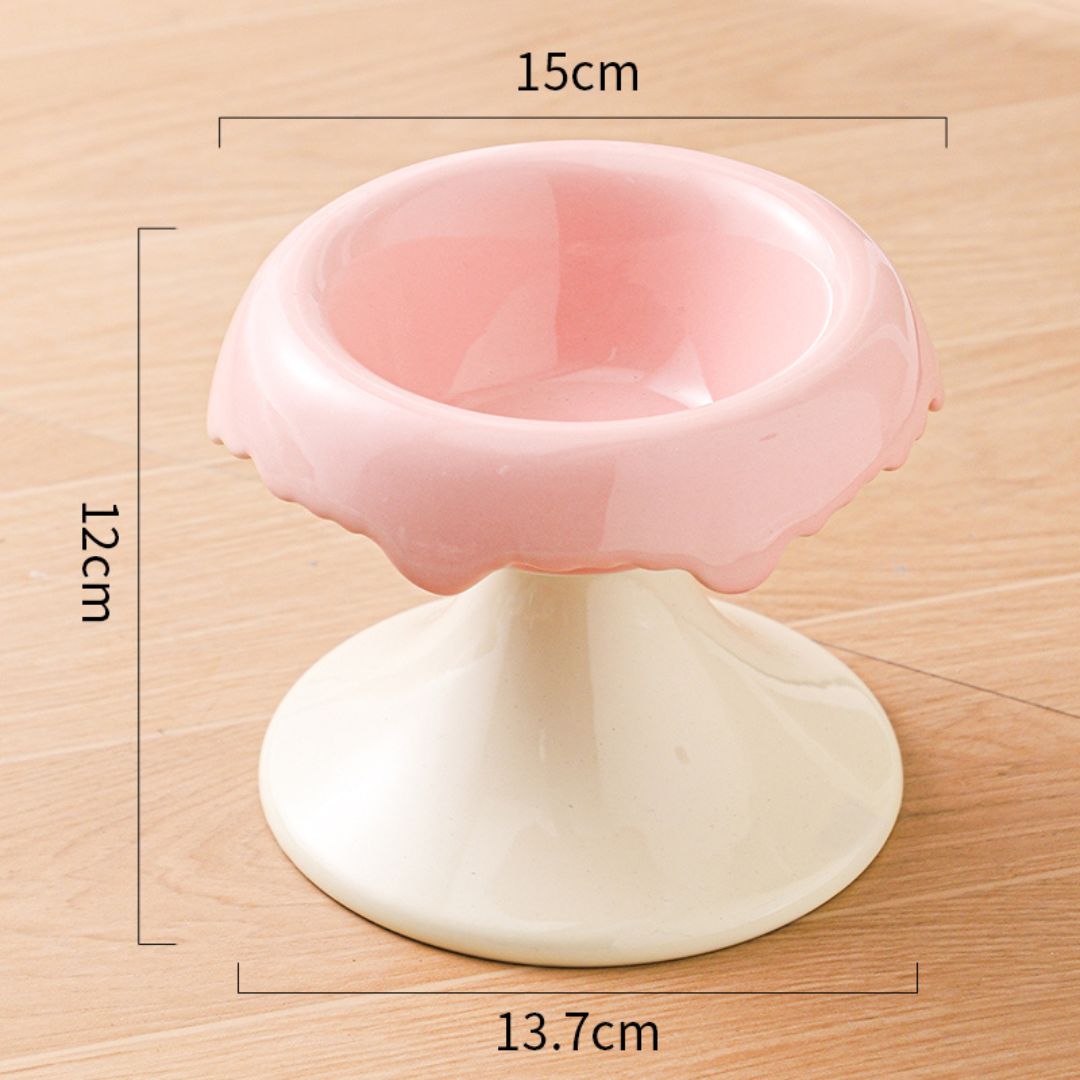 Elevated Donut Ceramic Cat Bowl by CATATI SELECTED - Pink - Feeder - Catati