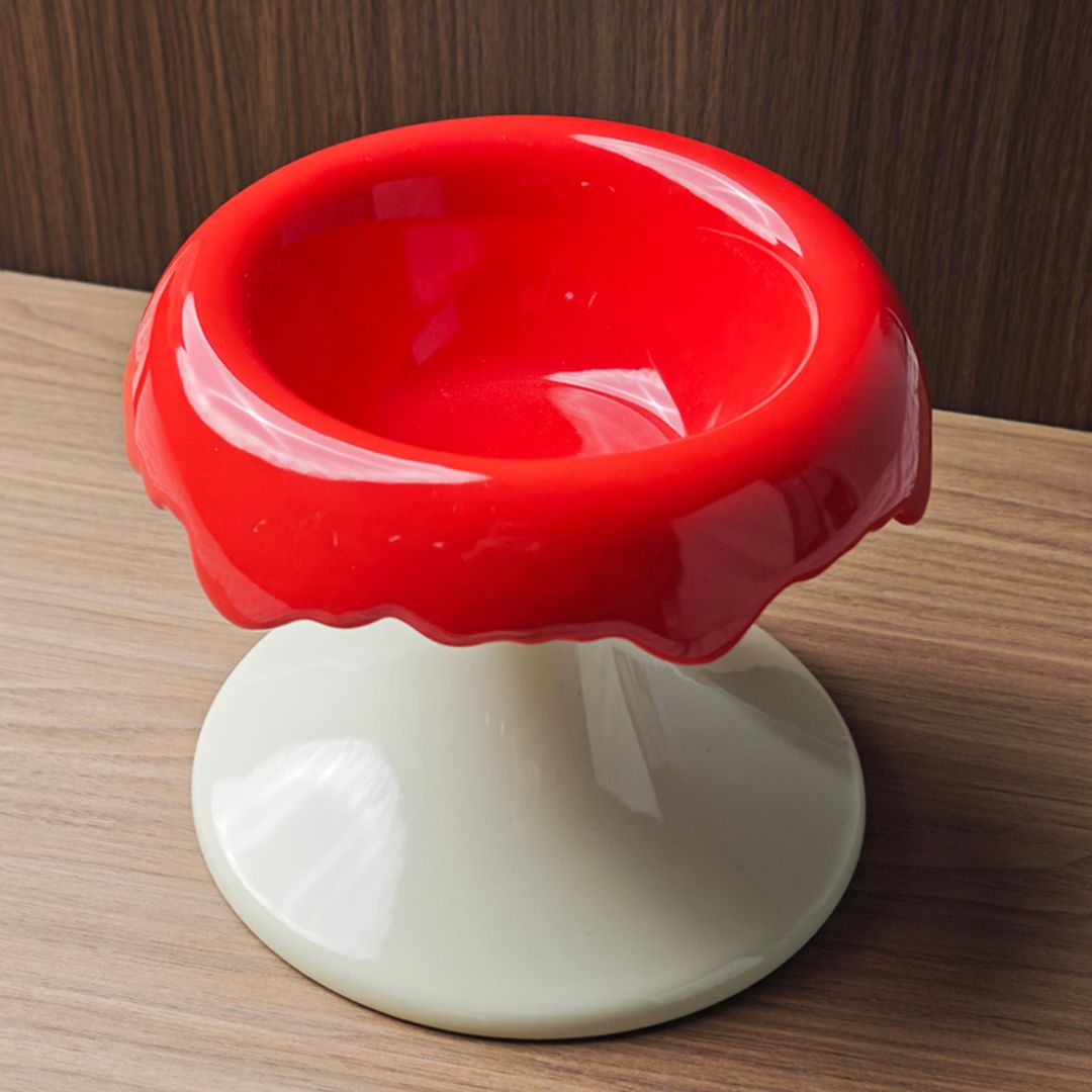 Elevated Donut Ceramic Cat Bowl by CATATI SELECTED - Red - Feeder - Catati
