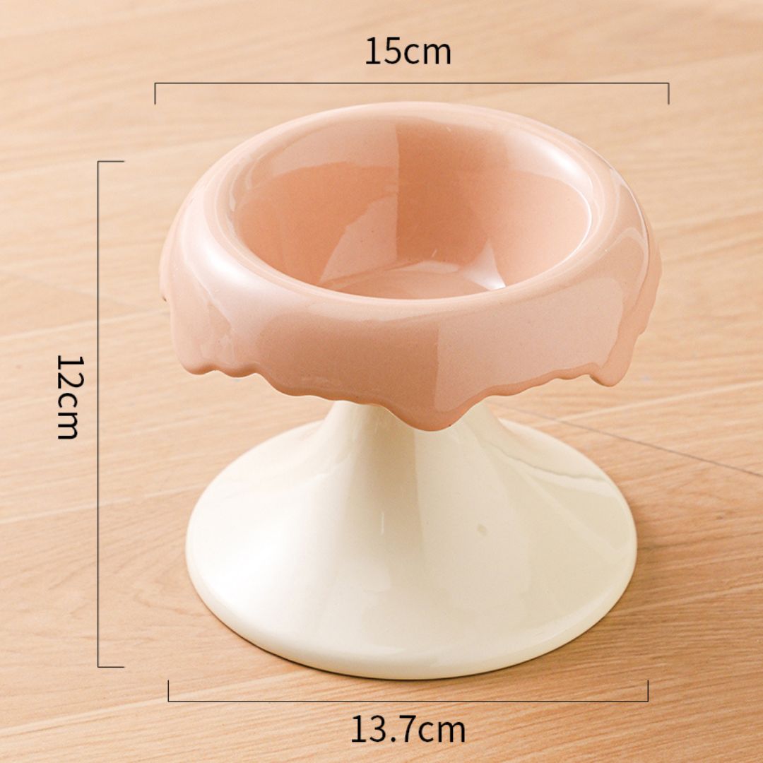 Elevated Donut Ceramic Cat Bowl by CATATI SELECTED - Brown - Feeder - Catati