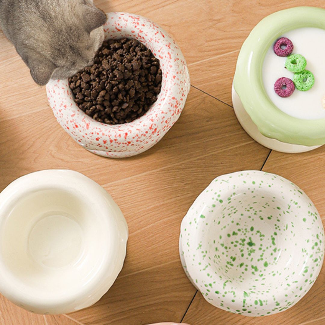 Elevated Donut Ceramic Cat Bowl by CATATI SELECTED - Pink - Feeder - Catati