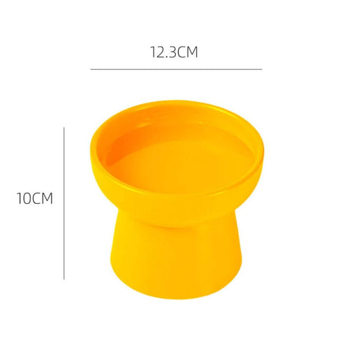 Elevated Tall Ceramic Cat Bowl by CATATI SELECTED - Orange - Feeder - Catati
