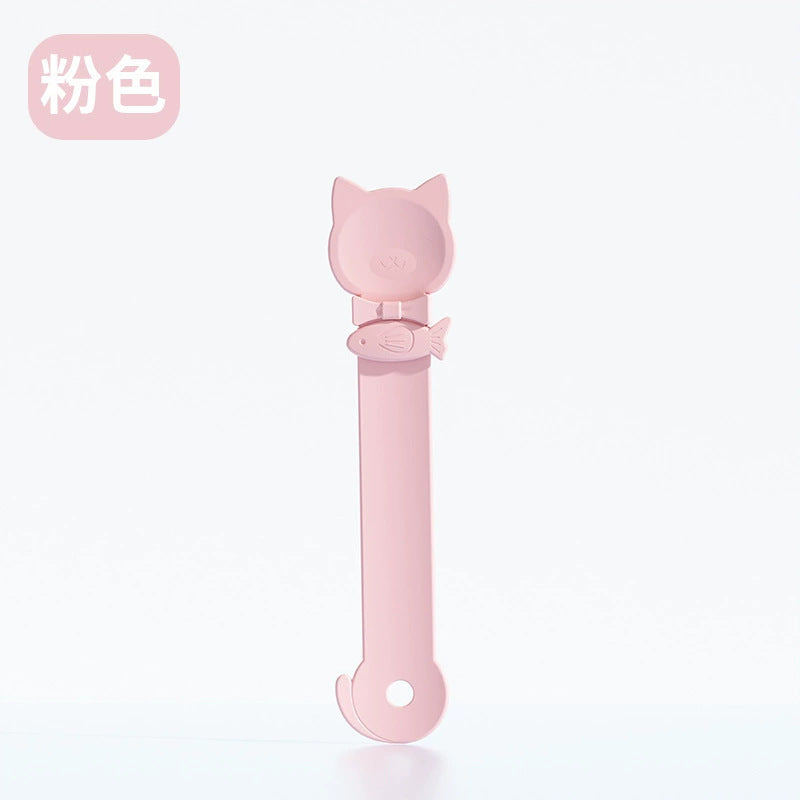 Cat Strip Squeezer Feeding Spoon (Curvy Tail Kitty Edition) - Ergonomic Mess-Free Design