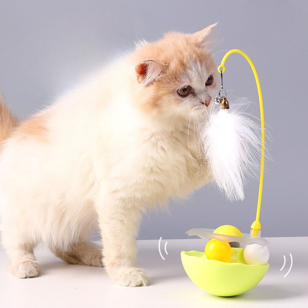 Feather Tumbler Cat Toy by CATATI SELECTED - White - Toy - Catati