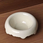 Flat Donut Ceramic Cat Bowl by CATATI SELECTED - White - Feeder - Catati