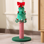 Christmas tree cat scratching post with measurements showing 53cm overall height and a 26cm base diameter.