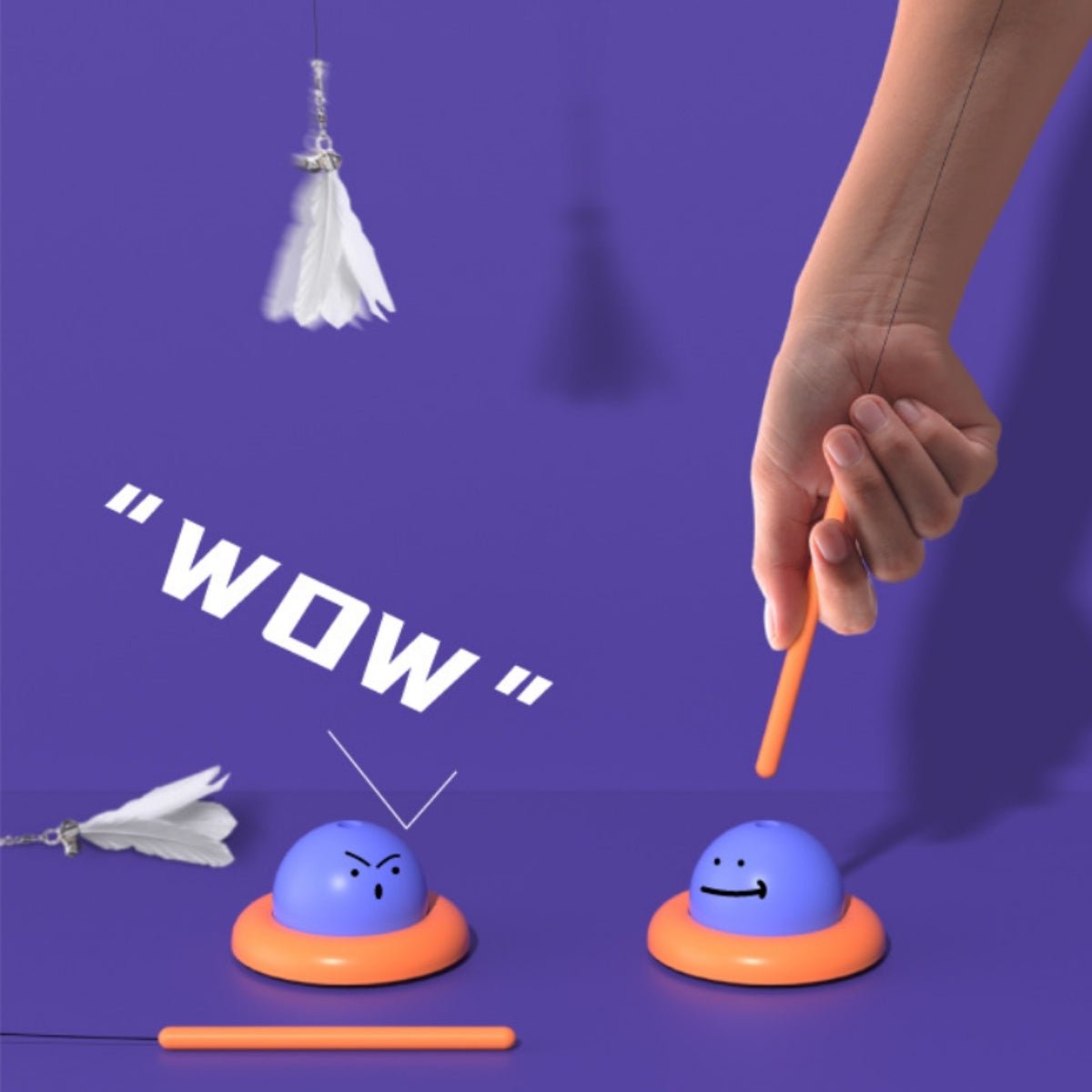 Feather Cat Teaser with Suction Cup by CATATI SELECTED - Pink - Toy - Catati