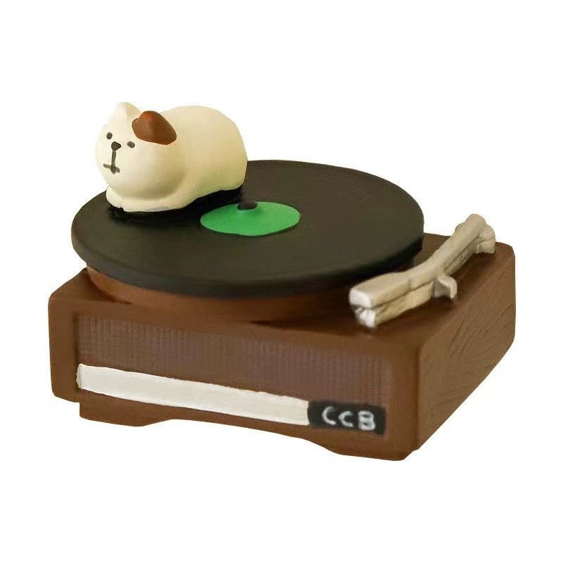 Japanese Zakka Retro Cat Record Player Figurine - catati - nz - cat - products - online