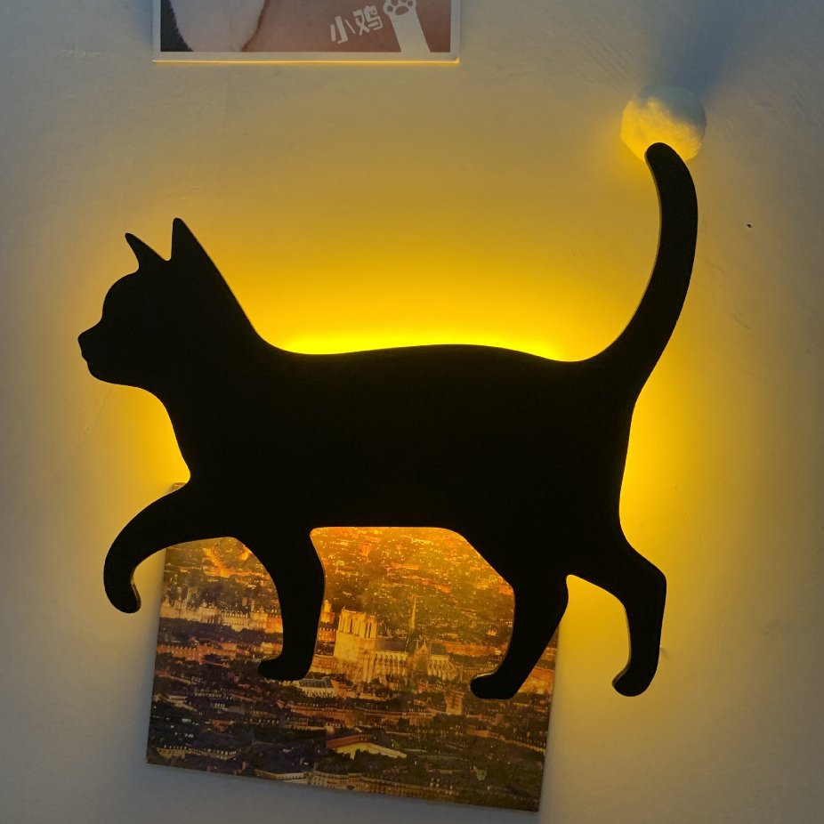 LED Cat Silhouette Sound and Light Control Night Light - catati - nz - cat - products - online