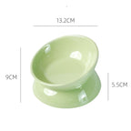 Low Tilted Ceramic Cat Bowl by CATATI SELECTED - Green - Feeder - Catati