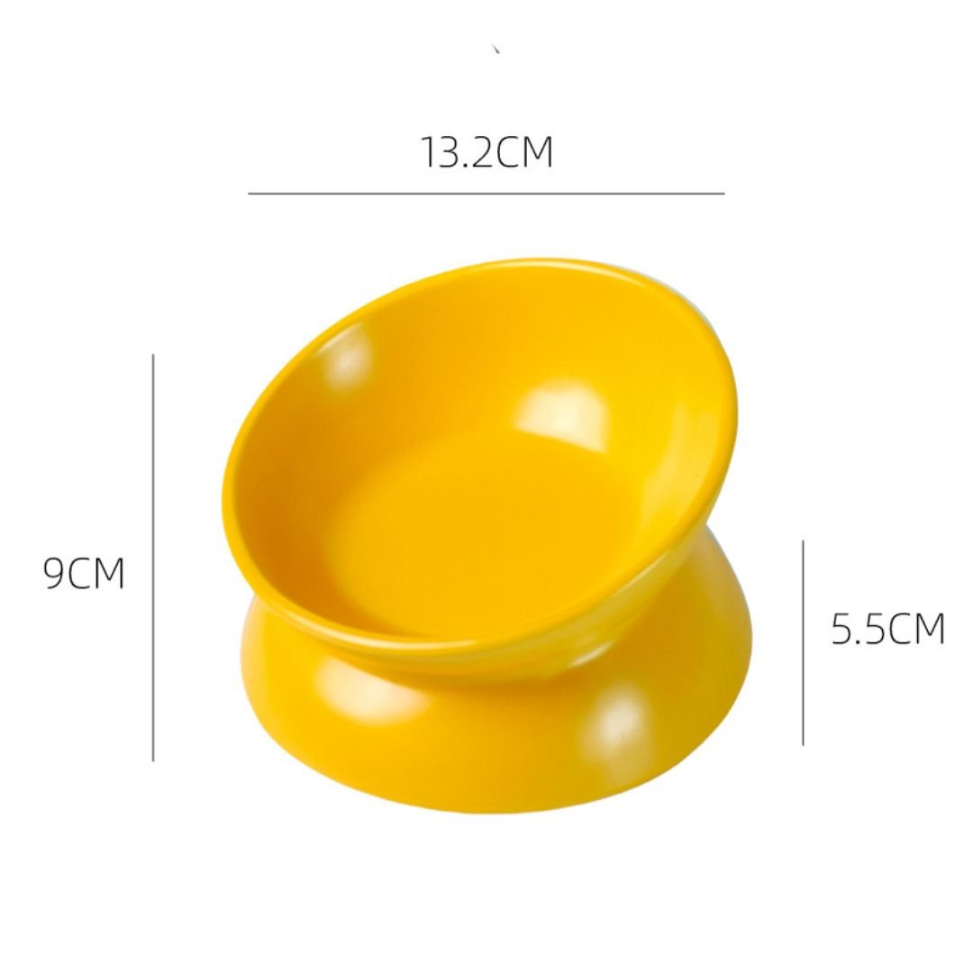 Low Tilted Ceramic Cat Bowl by CATATI SELECTED - Orange - Feeder - Catati