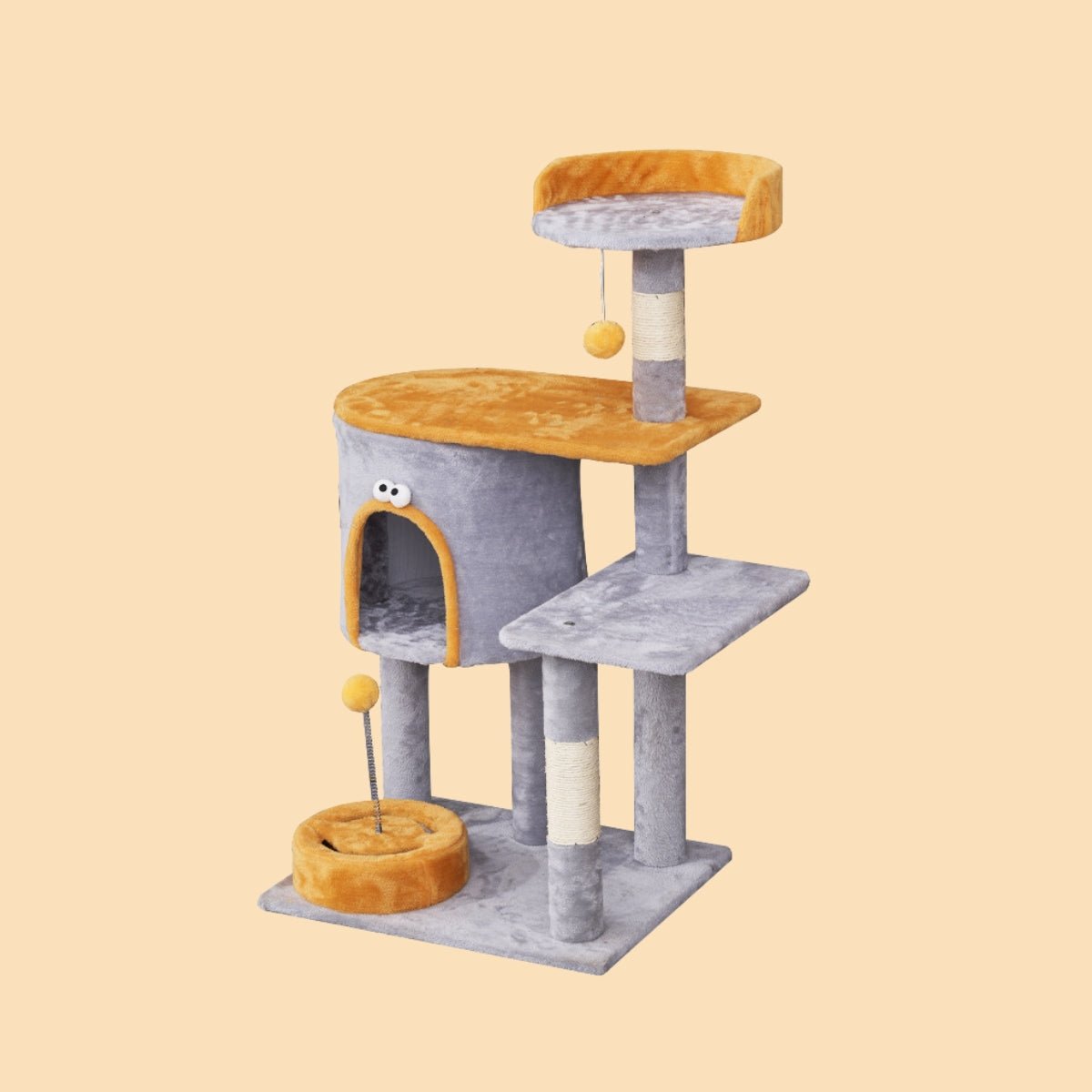 Monster Capsule Cat Tree with Scratching Post & Bed - catati - nz - cat - products - online