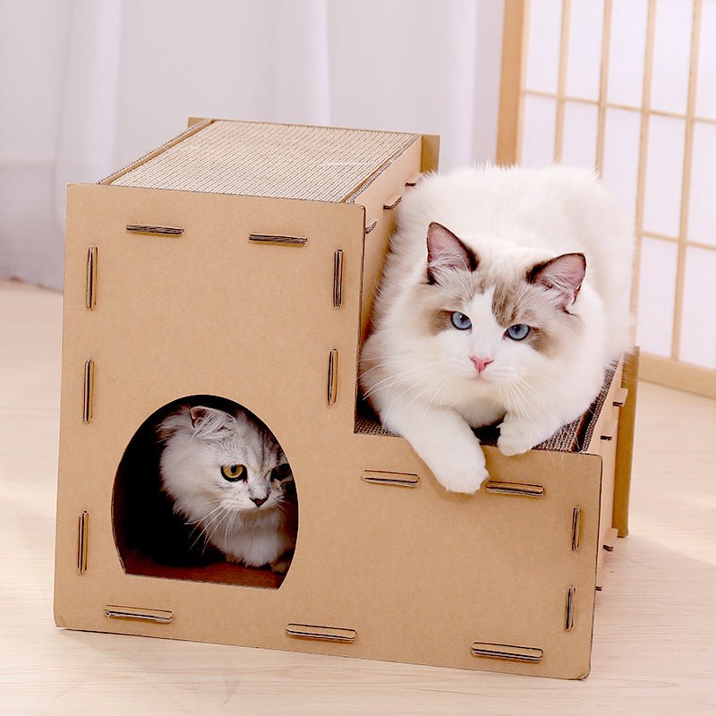 Multi - Layer Corrugated Cardboard Cat House - catati - nz - cat - products - online