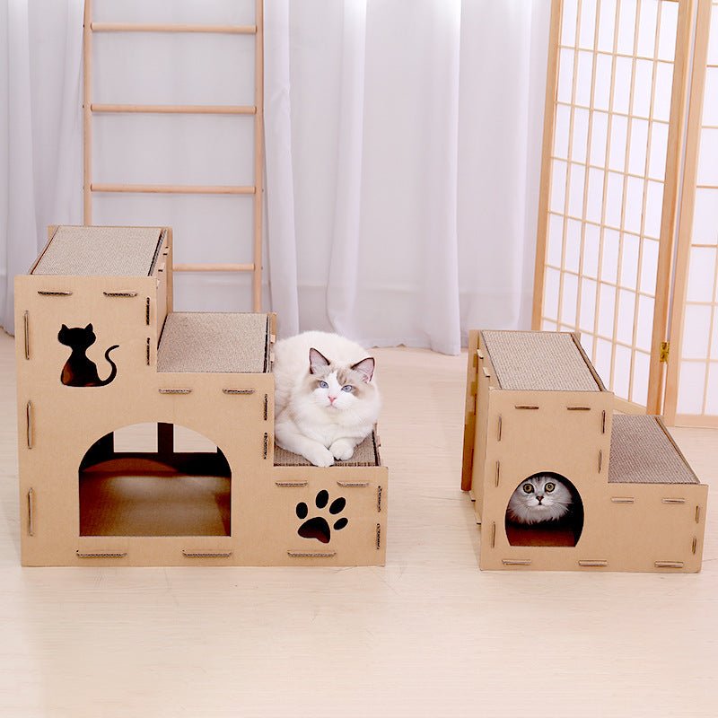 Multi - Layer Corrugated Cardboard Cat House - catati - nz - cat - products - online