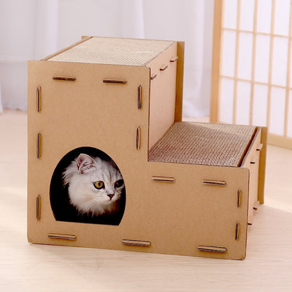 Multi - Layer Corrugated Cardboard Cat House - catati - nz - cat - products - online